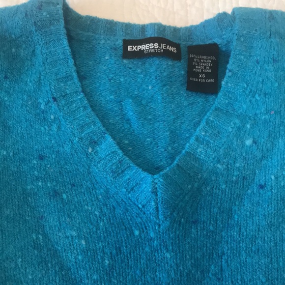 Express jeans lambs wool long sleeve V-neck sweater - Picture 4 of 7